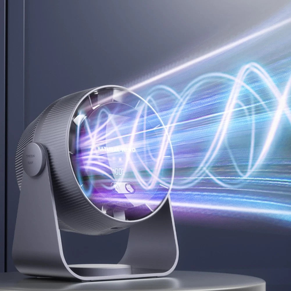 Сив Atron F50 вентилатор с визуализация на въздушен поток в движение Сив Atron F50 вентилатор с визуализация на въздушен поток в движение